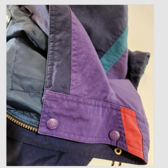 Vtg 90s HELLY HANSEN Windbreaker Mock Neck Zip Snap Jacket - Picture 11 of 14